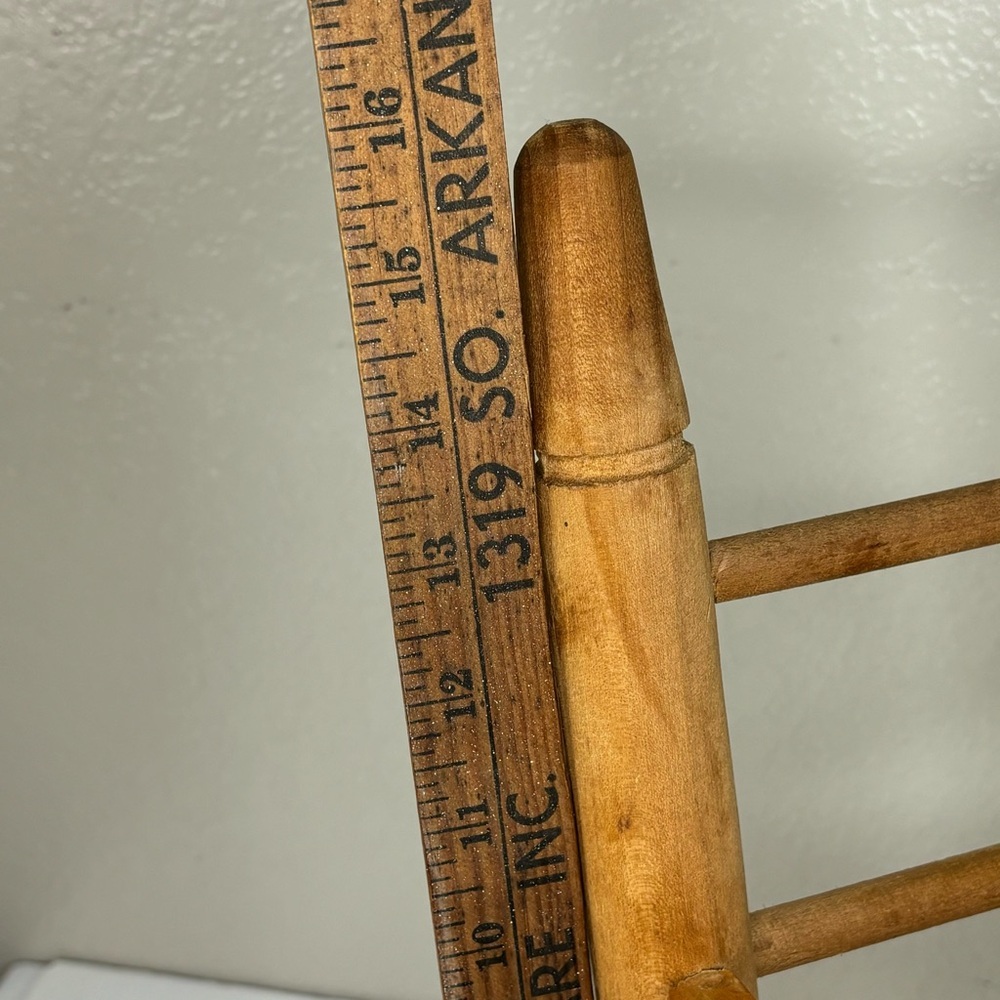 Handmade Wood Rocking Chair made for American Girl Doll Hand Woven Seat 12X16X9” - Picture 8 of 12